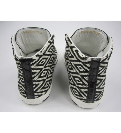 Deluxe handmade sneakers coco leather, black&white designed